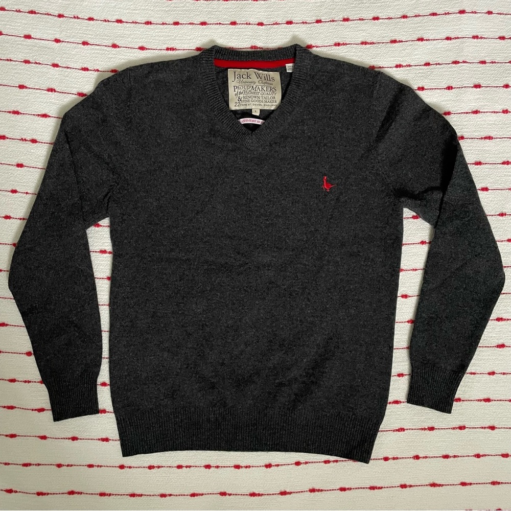 Jack Wills Men’s Cashmere & Lambswool V-Neck Sweater Size Large